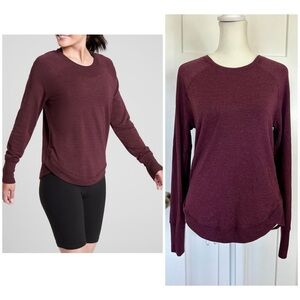 Athleta Soft Cassis Heather Long Sleeve Mindset Sweatshirt - size xs